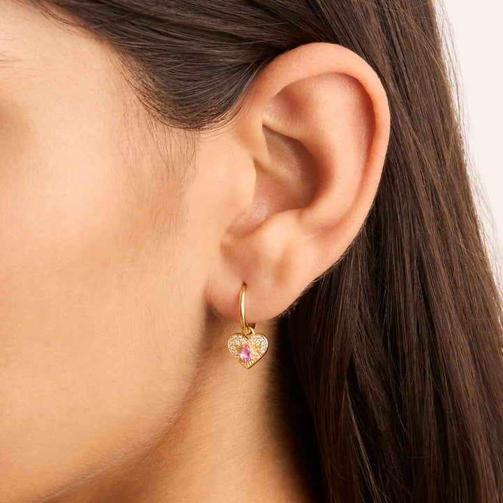 By Charlotte Connect With Your Heart Hoops - 18k Gold Vermeil