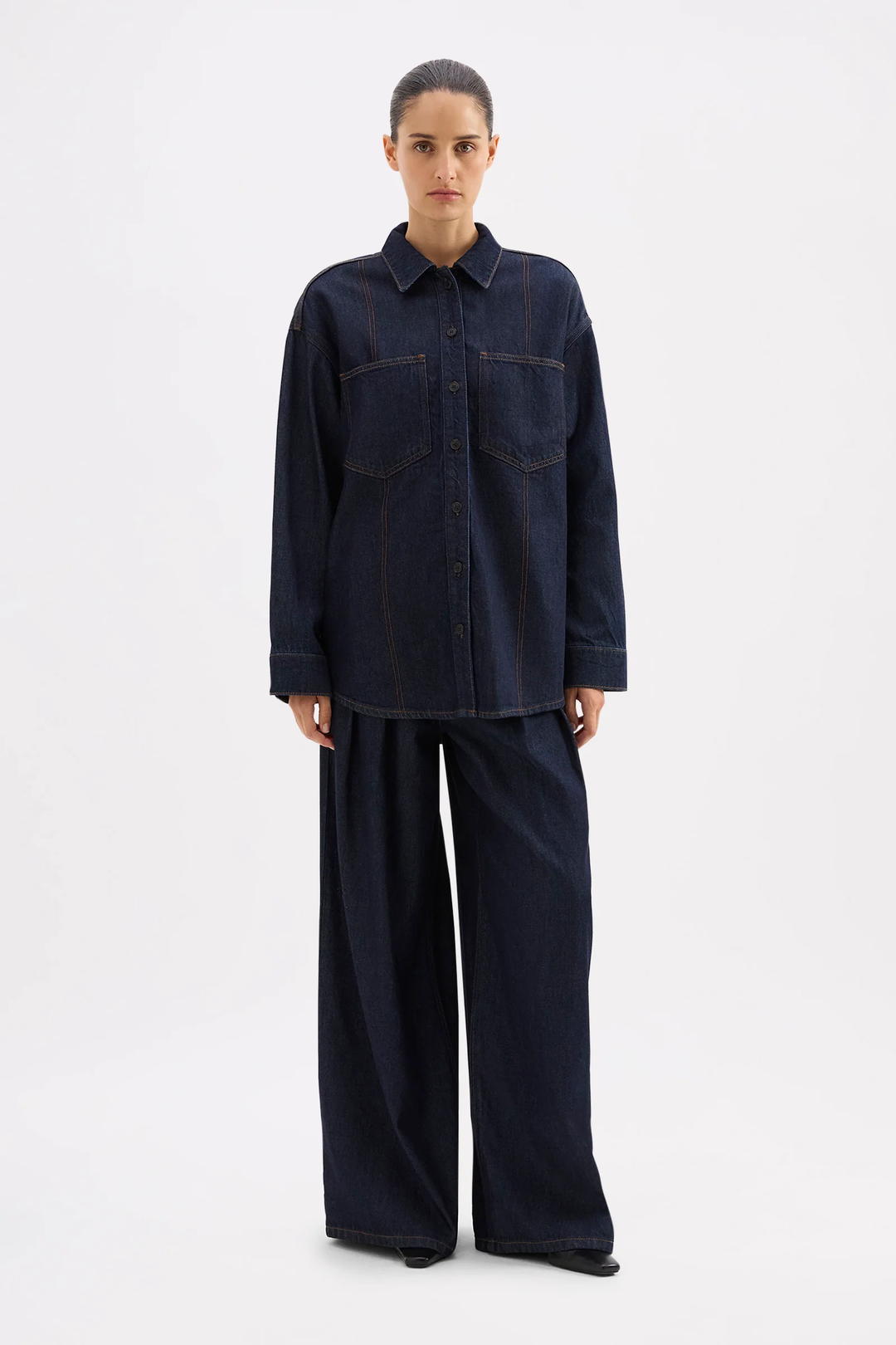 Nude Lucy Vita Denim Overshirt - Deep Blue