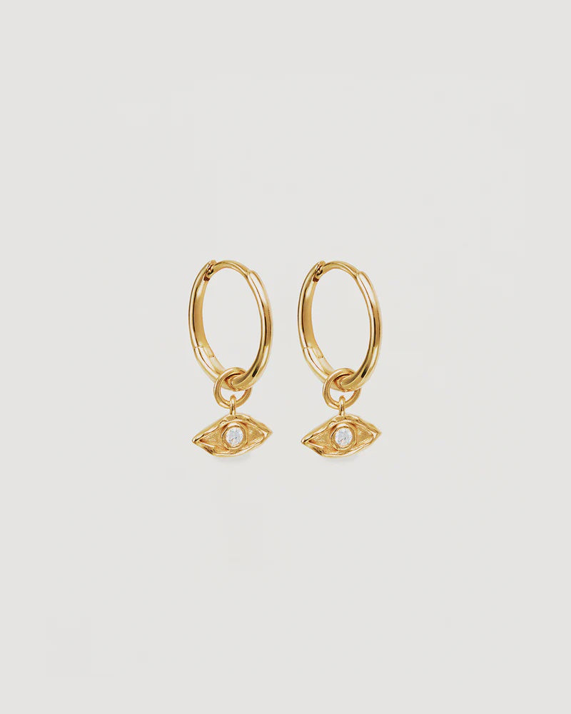 By Charlotte I Am Protected Hoops - 18k Gold Vermeil
