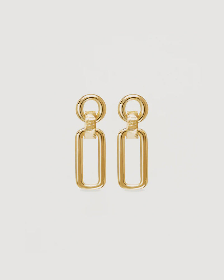 By Charlotte Shield Drop Earrings - 18k Gold Vermeil