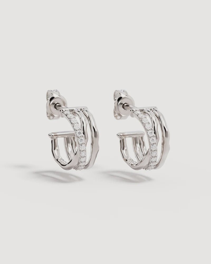 By Charlotte Entwined Hearts Hoops-Sterling Silver