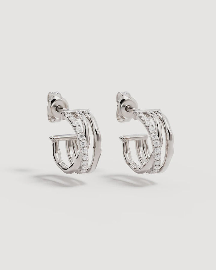 By Charlotte Entwined Hearts Hoops-Sterling Silver