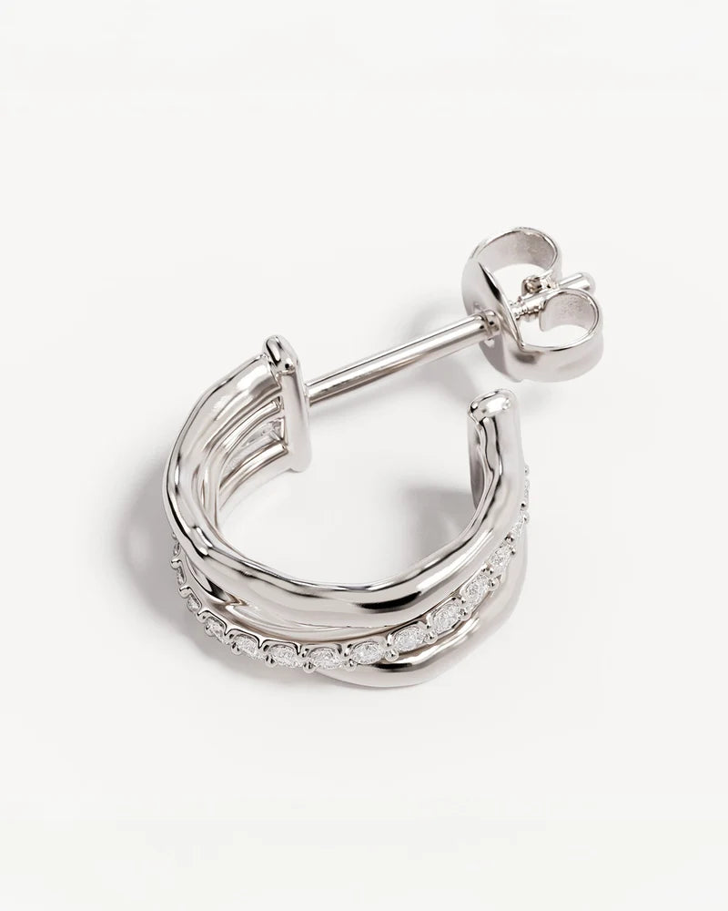 By Charlotte Entwined Hearts Hoops-Sterling Silver