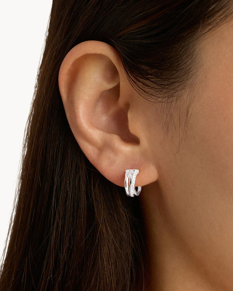 By Charlotte Entwined Hearts Hoops-Sterling Silver