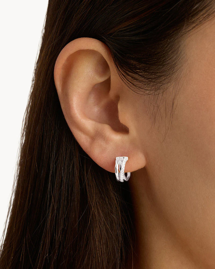 By Charlotte Entwined Hearts Hoops-Sterling Silver
