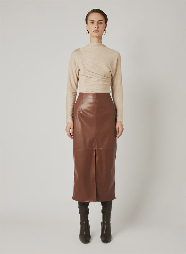 Esmaee Rocco Midi Skirt - Nutmeg