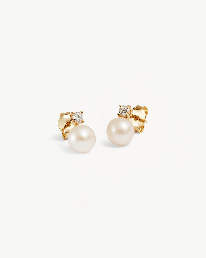 By Charlotte Moments With You Pearl Stud Earring 18k Gold Vermeil