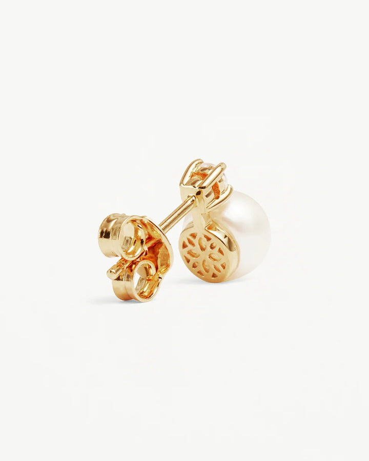 By Charlotte Moments With You Pearl Stud Earring 18k Gold Vermeil
