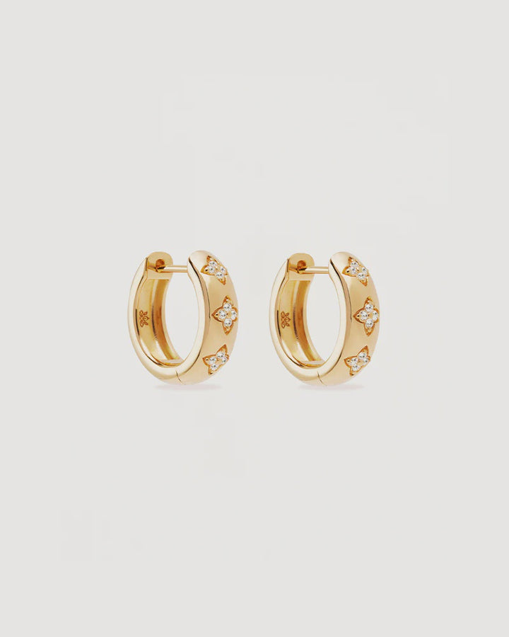 By Charlotte Bloom With You Lotus Hoops 18K Gold Vermeil