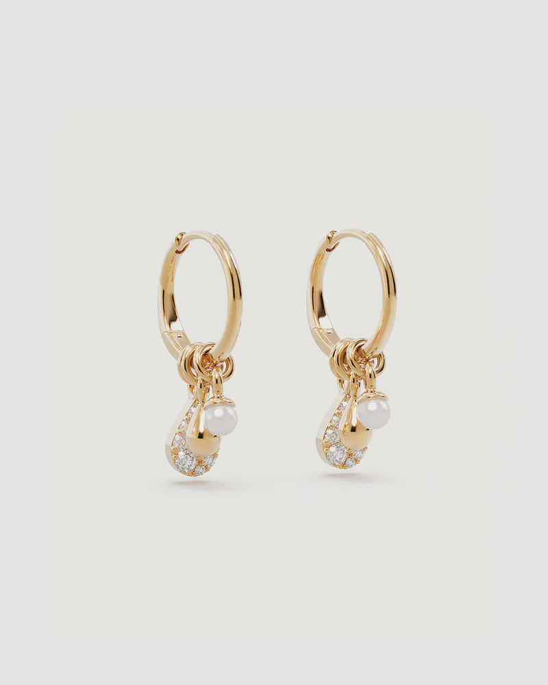 By Charlotte Gold Ocean Mist Hoops - 18k Gold Vermeil