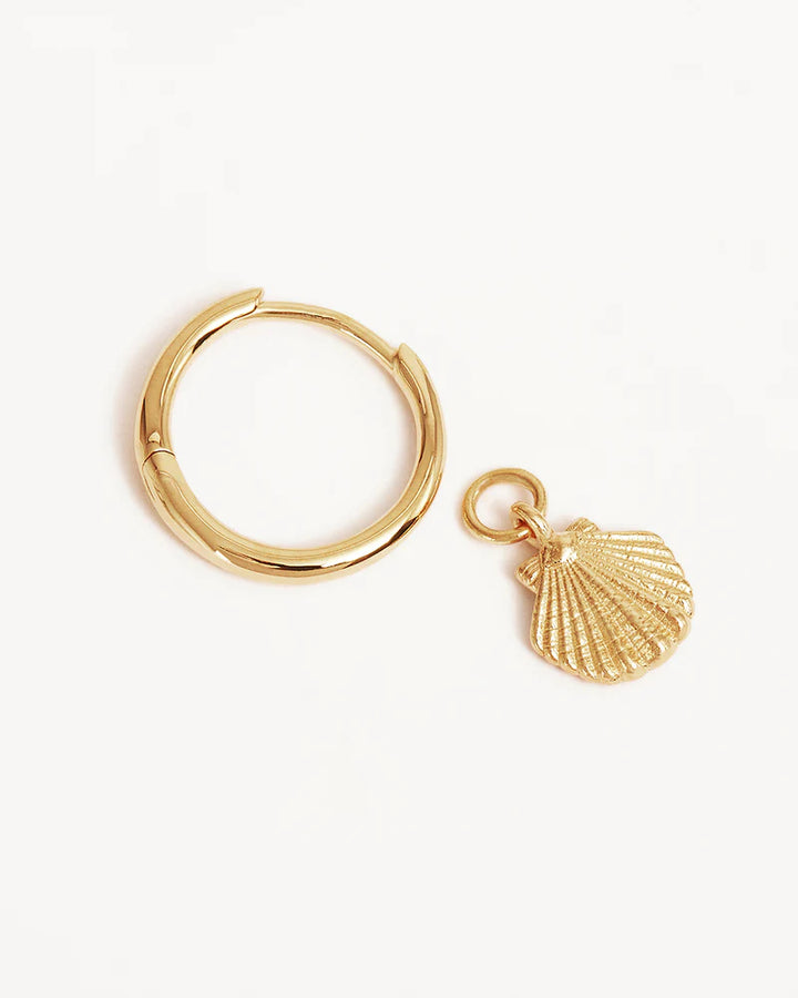 By Charlotte Gold By The Shore Shell Hoops - 18k Gold Vermeil