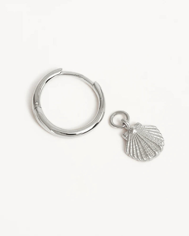 By Charlotte Silver By The Shore Shell Hoops - Sterling Silver