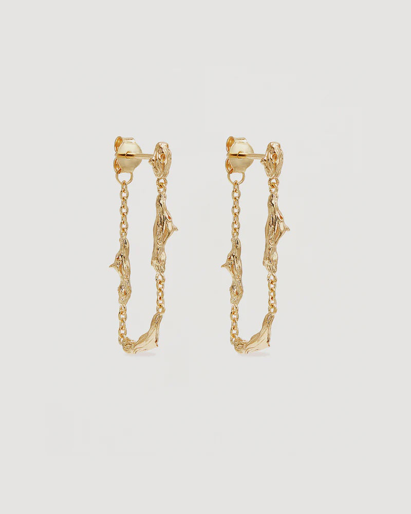 By Charlotte Drift Chain Earrings - 18k Gold Vermeil