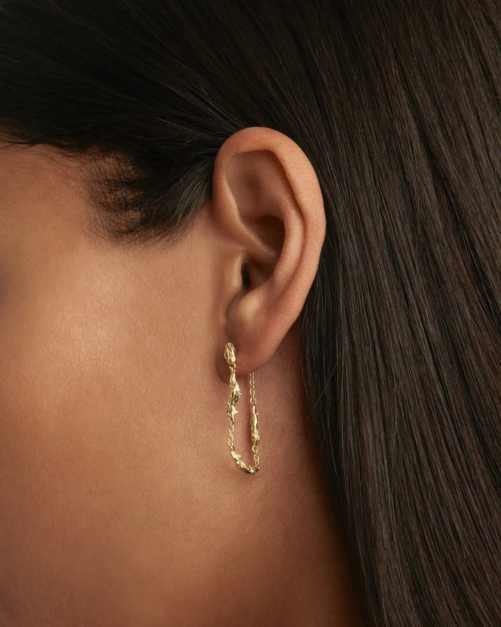 By Charlotte Drift Chain Earrings - 18k Gold Vermeil