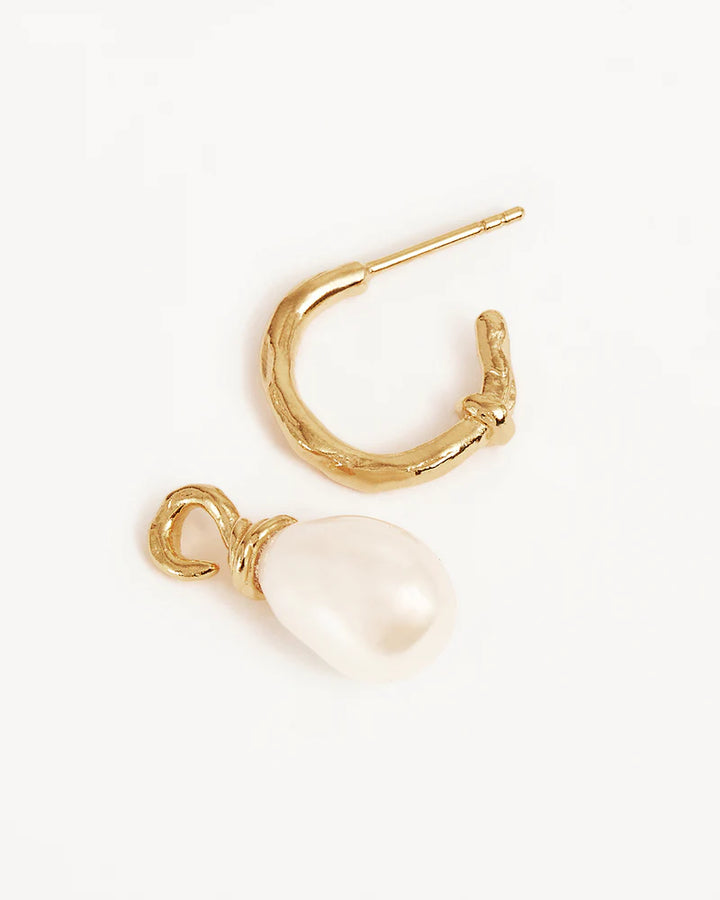 By Charlotte Whispers Of Tranquility Pearl Hoop Earrings - 18k Gold Vermeil