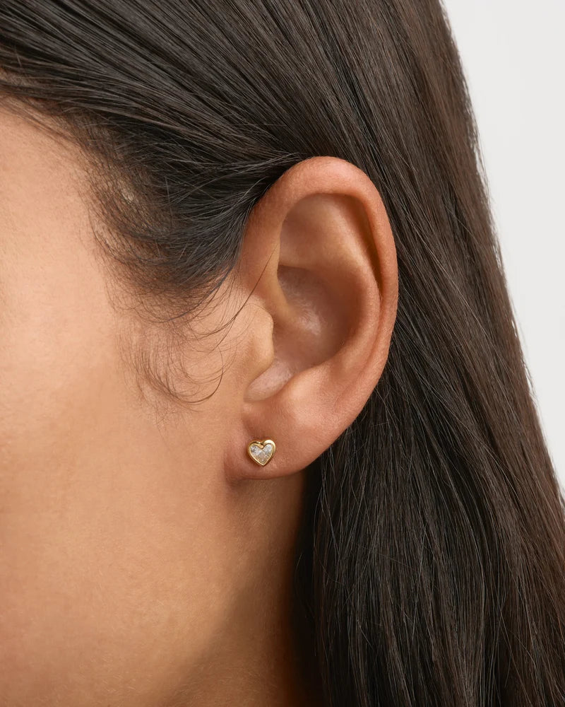 By Charlotte Radiant Heart Stud Earrings - 18k Gold Vermeil