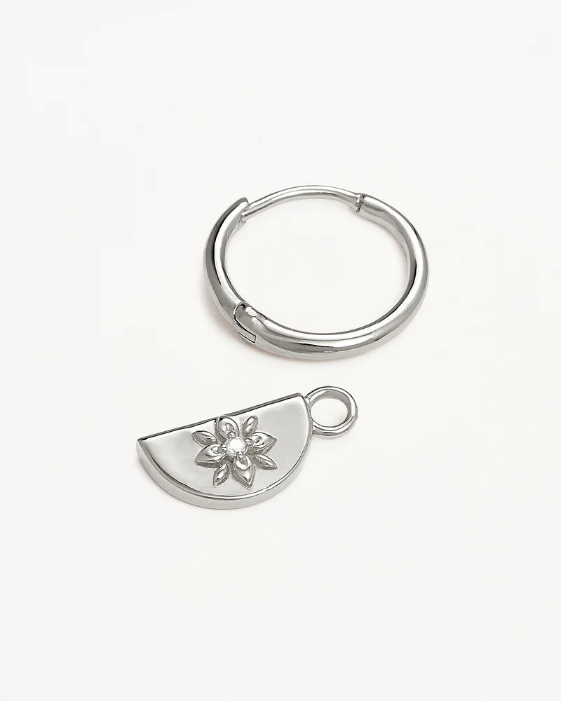 By Charlotte Lotus Hoops - Sterling Silver