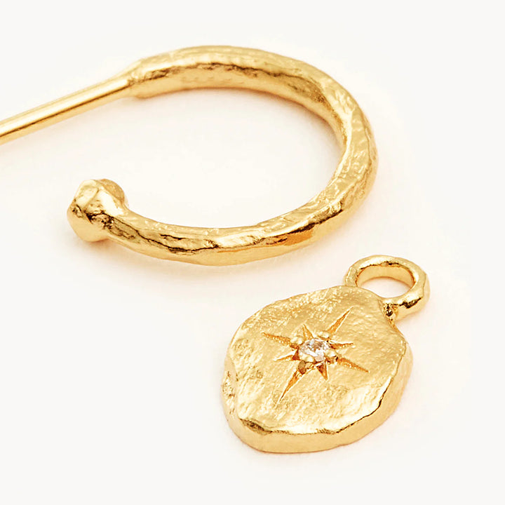By Charlotte North Star Hoops - 18k Gold Vermeil