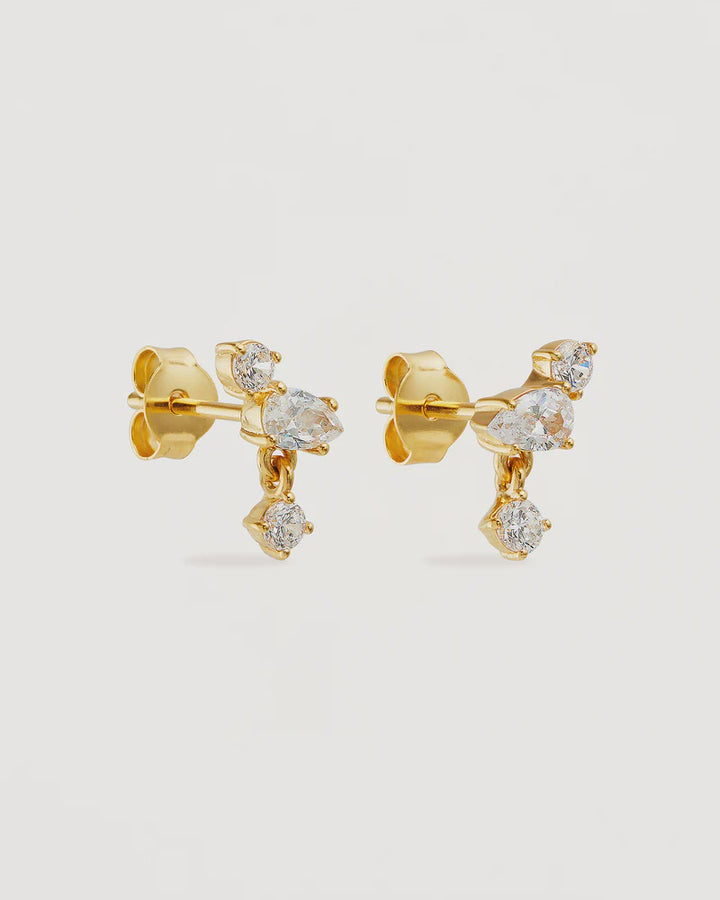 By Charlotte 18k Gold Vermeil No Rain, No Flowers Stud Earrings