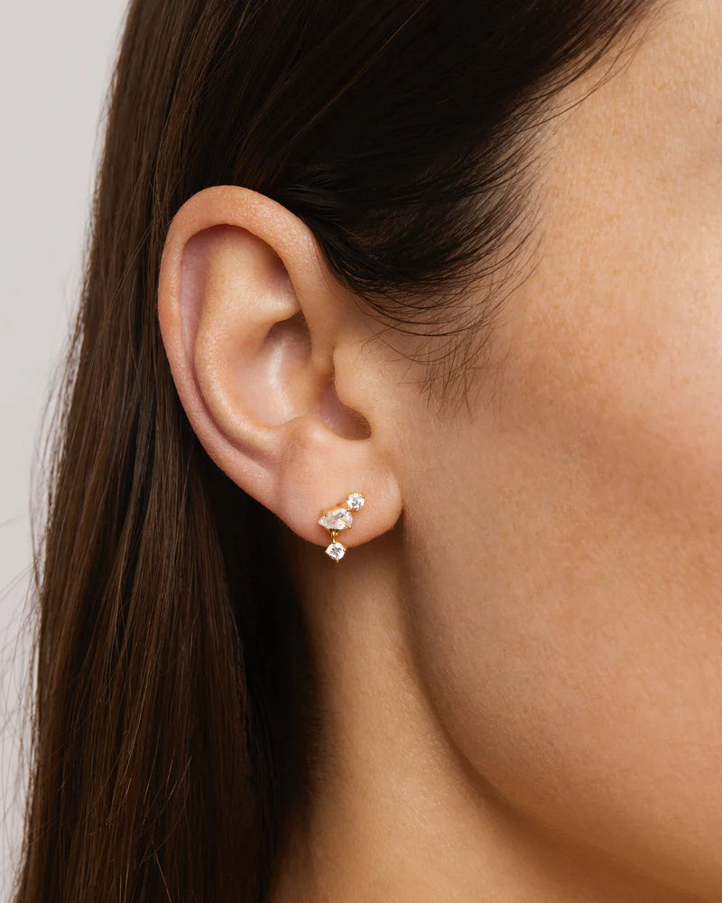 By Charlotte 18k Gold Vermeil No Rain, No Flowers Stud Earrings