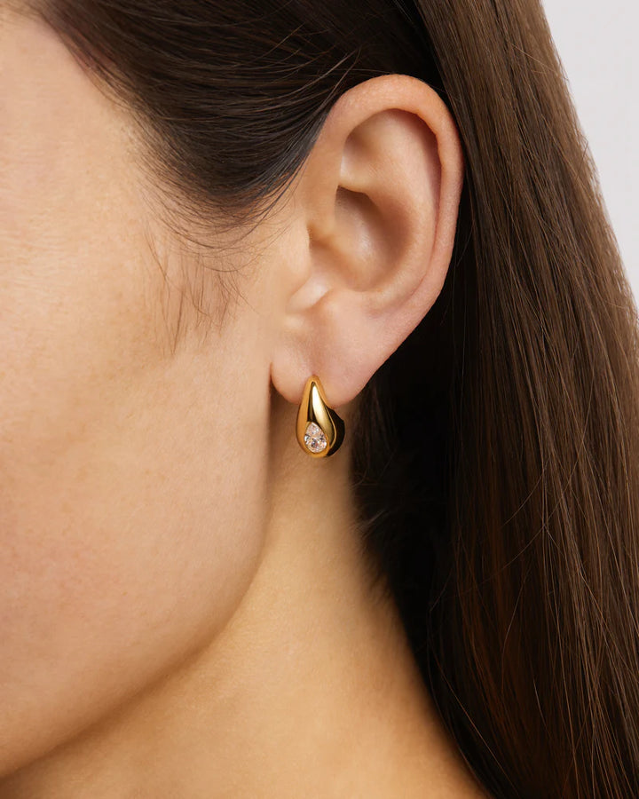 By Charlotte 18k Gold Vermeil Dewdrop Small Earrings
