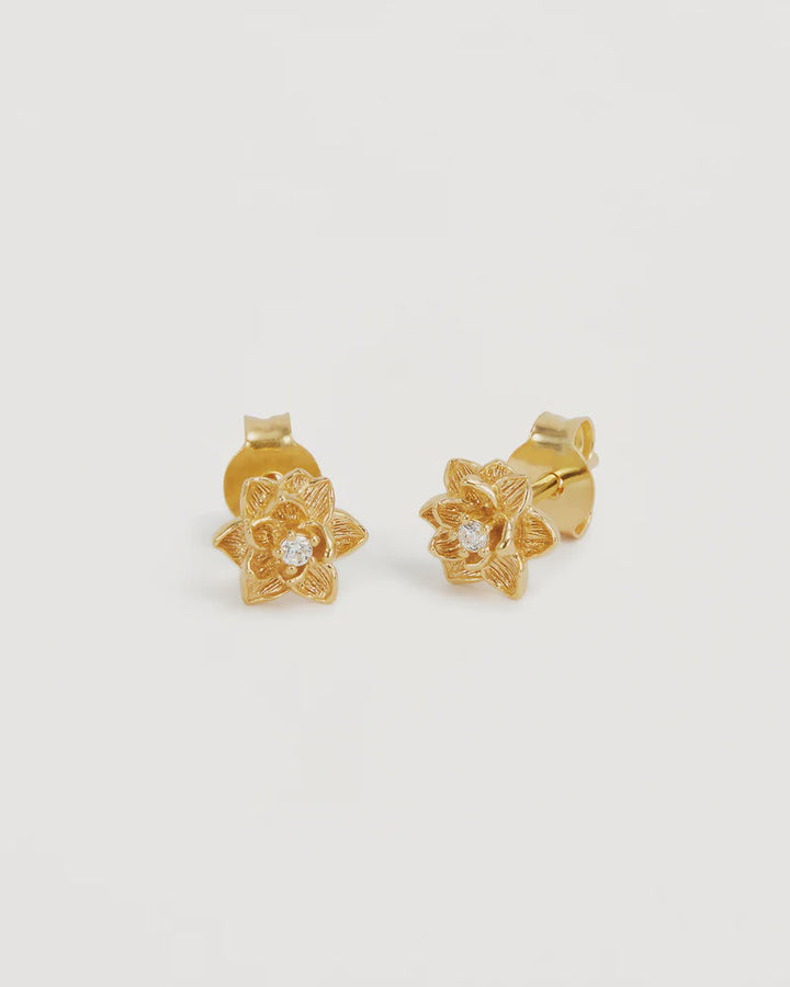 By Charlotte 18k Gold Vermeil Bloom Within Lotus Stud Earrings