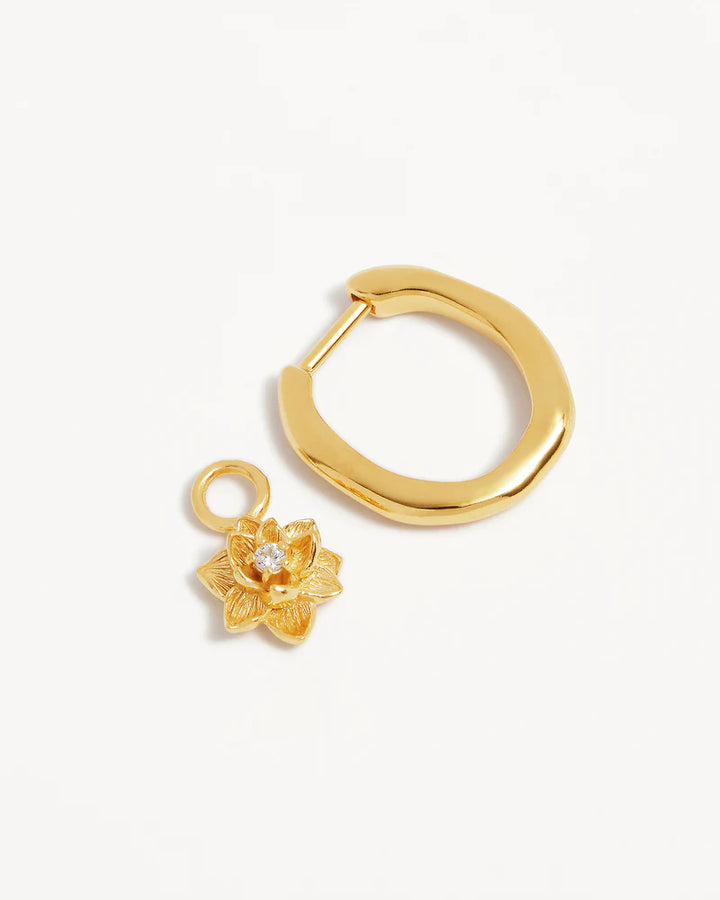By Charlotte 18k Gold Vermeil Bloom Within Lotus Hoops