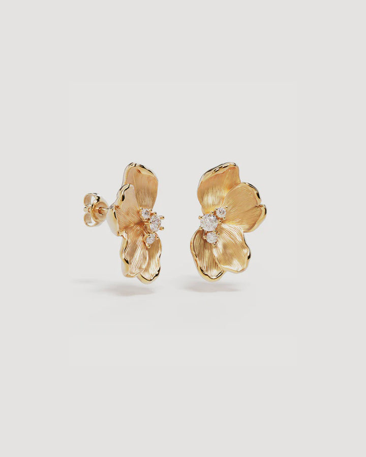 By Charlotte Serene Lotus Statement Earrings - 18k Gold Vermeil