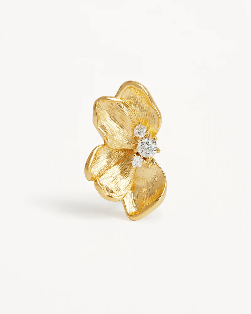 By Charlotte Serene Lotus Statement Earrings - 18k Gold Vermeil
