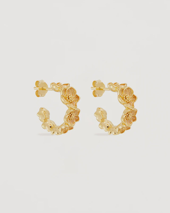 By Charlotte 18k Gold Vermeil Bloom With Grace Hoops