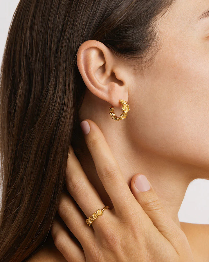 By Charlotte 18k Gold Vermeil Bloom With Grace Hoops
