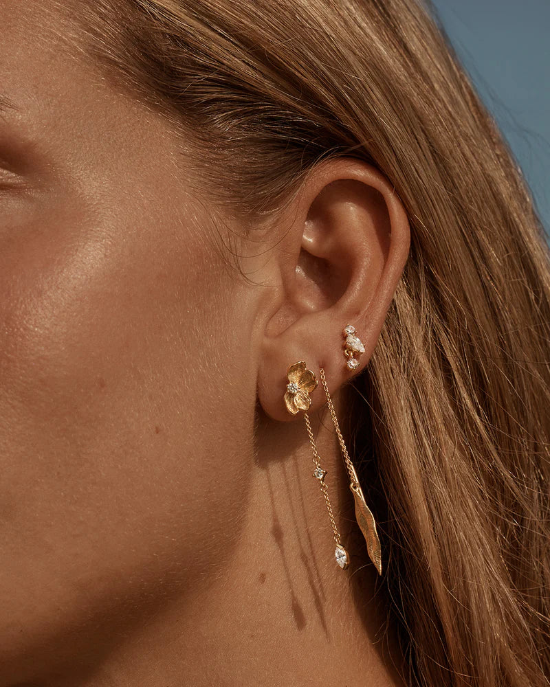 By Charlotte 18k Gold Vermeil Awaken Thread Earrings