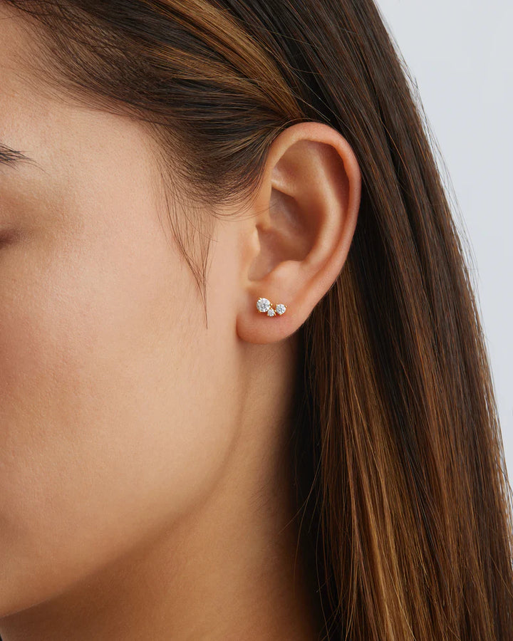 By Charlotte 18k Gold Vermeil Whispers Of Love Stud Earrings