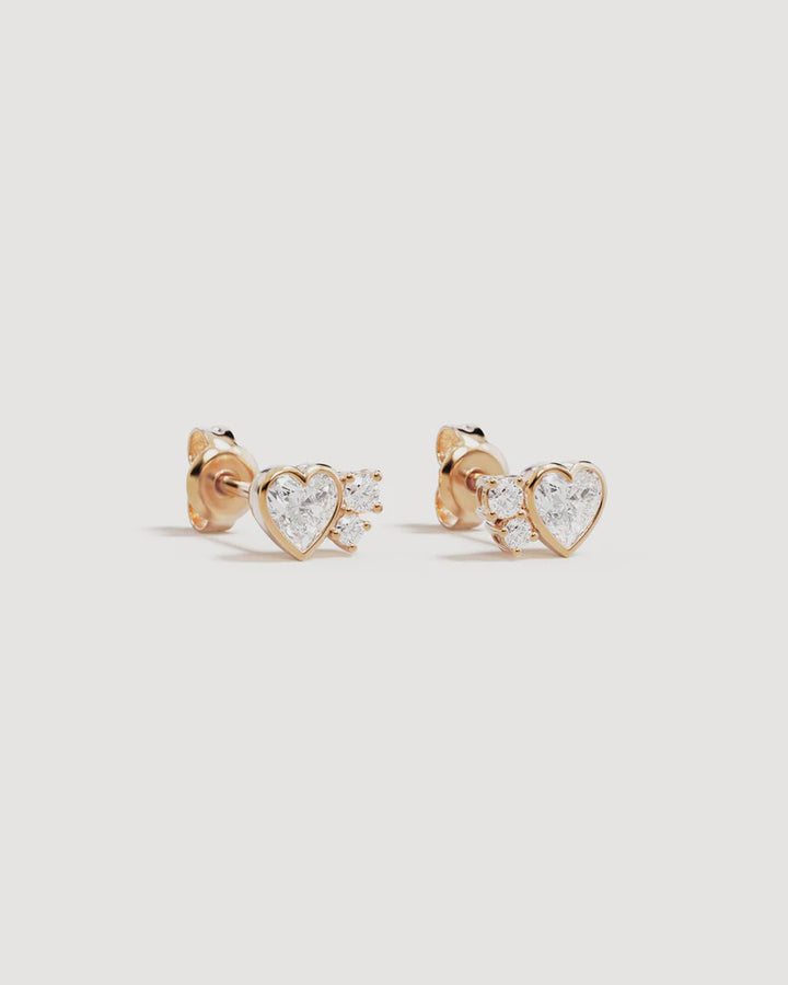 By Charlotte Dream Lover Heart Stud Earrings - 18K Gold Vermeil