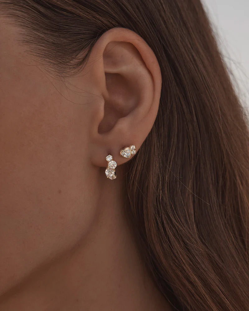 By Charlotte Dream Lover Heart Stud Earrings - 18K Gold Vermeil