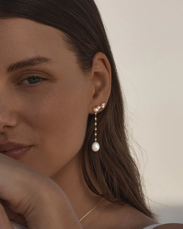 By Charlotte Love In Stillness Pearl Stud Earrings - 18K Gold Vermeil