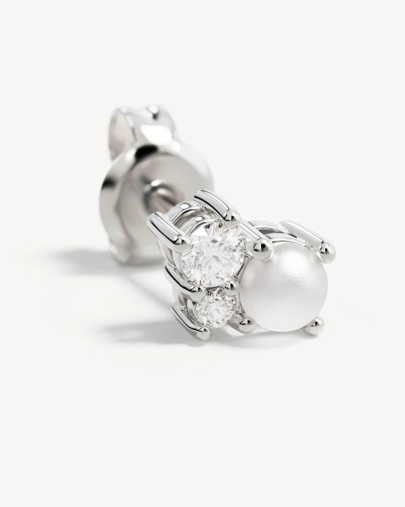 By Charlotte Love In Stillness Pearl Stud Earrings - Sterling Silver