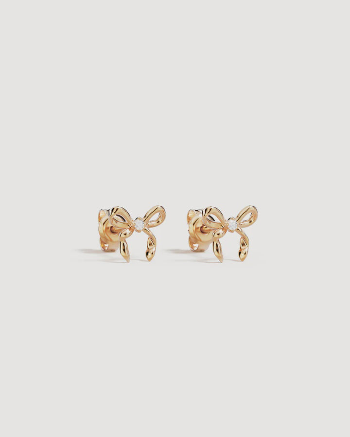 By Charlotte Forever More Bow Stud Earrings - 18K Gold Vermeil