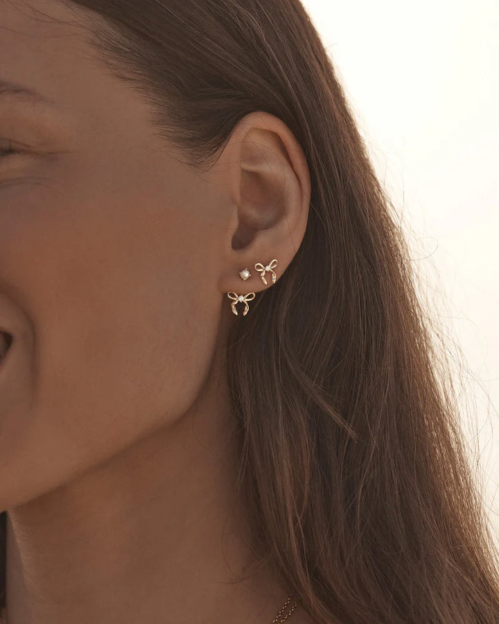 By Charlotte Forever More Bow Stud Earrings - 18K Gold Vermeil
