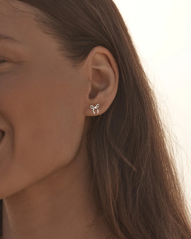 By Charlotte Forever More Bow Stud Earrings - Sterling Silver