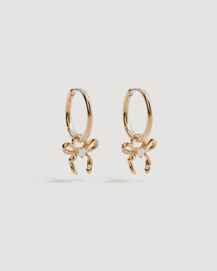 By Charlotte Forever More Bow Hoops - 18K Gold Vermeil