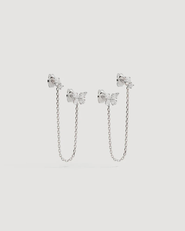 By Charlotte Dancing In The Wind Chain Earrings - Sterling Silver
