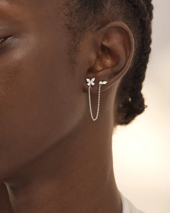 By Charlotte Dancing In The Wind Chain Earrings - Sterling Silver