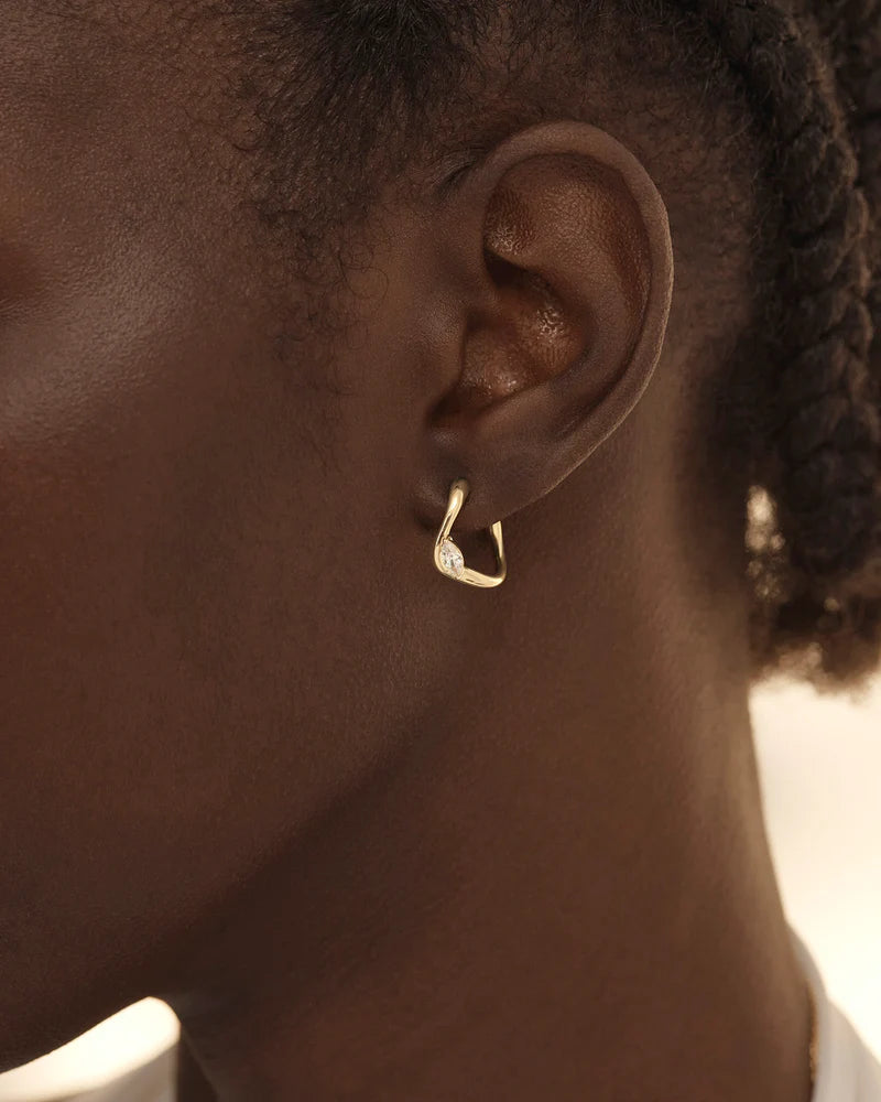 By Charlotte Crystal Wings Hoops - 18k Gold Vermeil