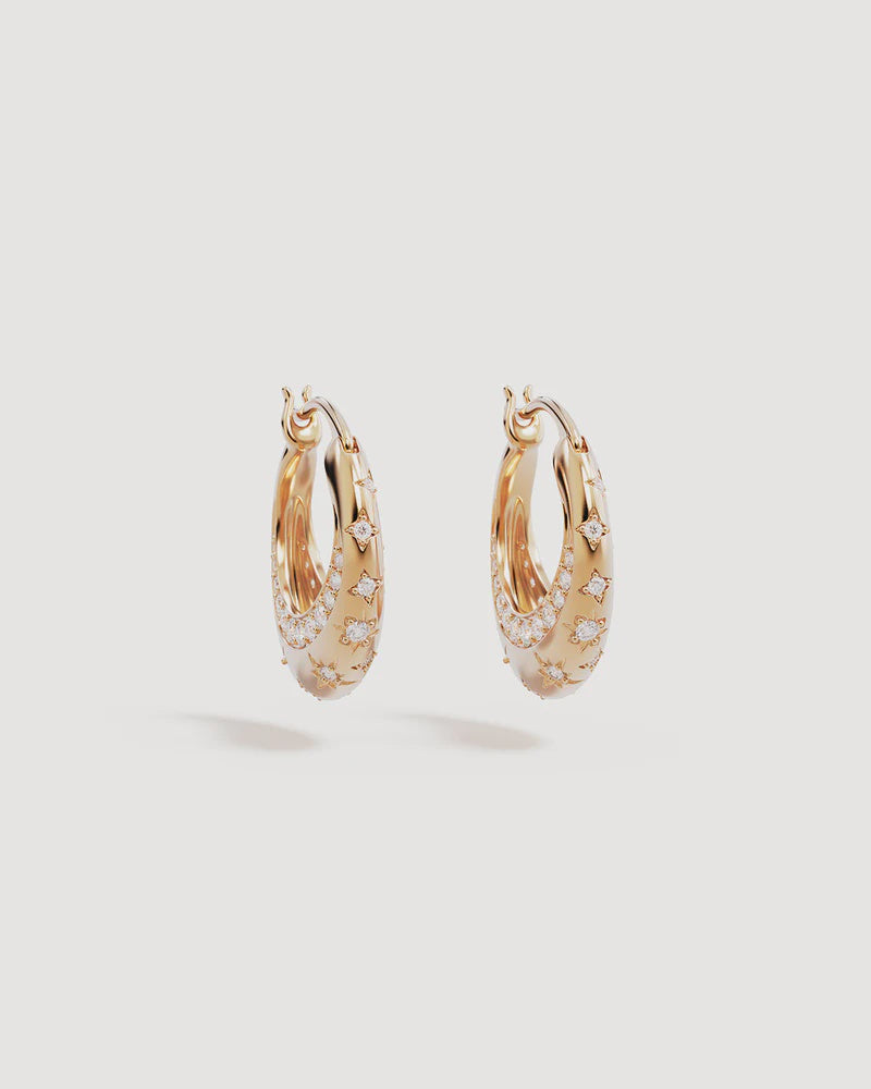 By Charlotte My Moon And Stars Hoops - 18k Gold Plated