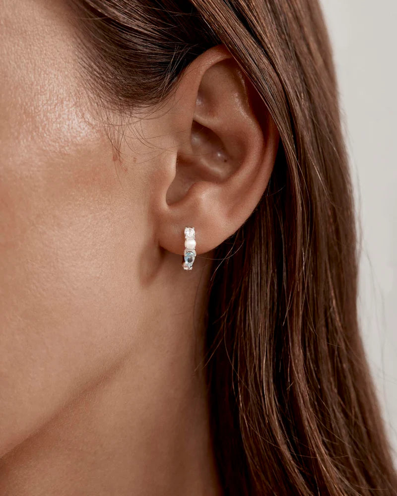 By Charlotte Breathe In Stillness Hoops - Sterling Silver