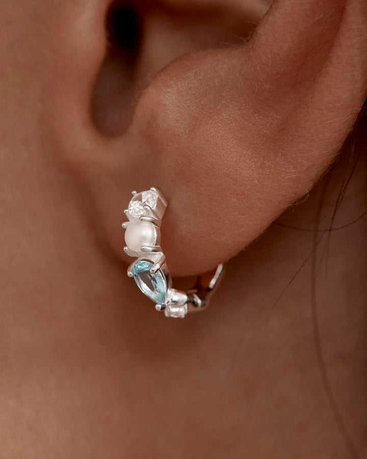 By Charlotte Breathe In Stillness Hoops - Sterling Silver