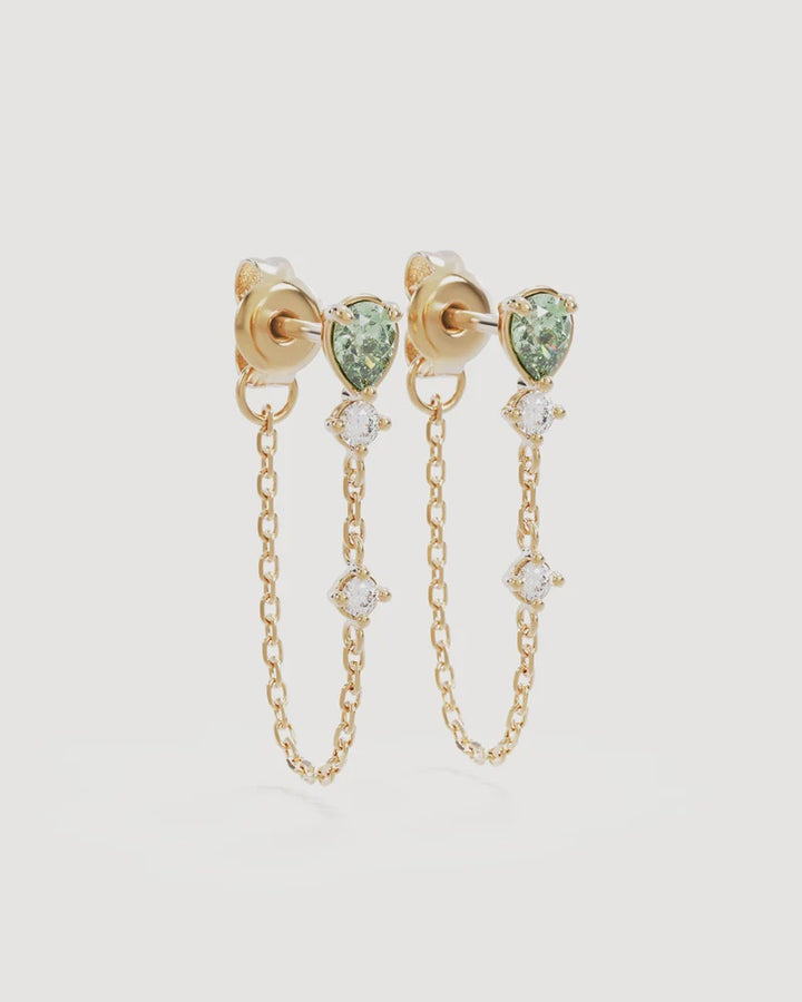 By Charlotte Aura Chain Earrings - 18k Gold Vermeil