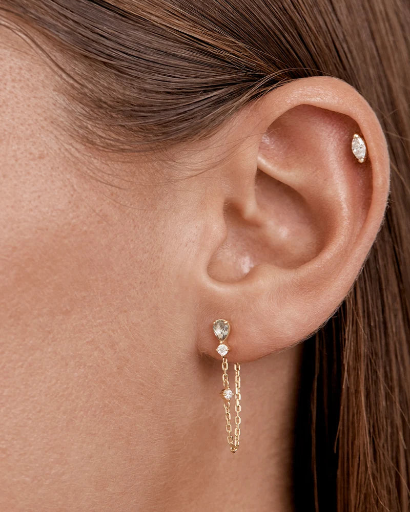 By Charlotte Aura Chain Earrings - 18k Gold Vermeil