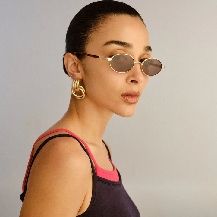 Le Specs Icicle - Bright Gold Brown Mono